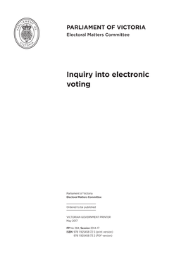 EMC Inquiry Into Electronic Voting