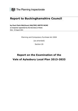 Report to Buckinghamshire Council