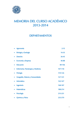 Memoria Del Curso Académico 2013-2014