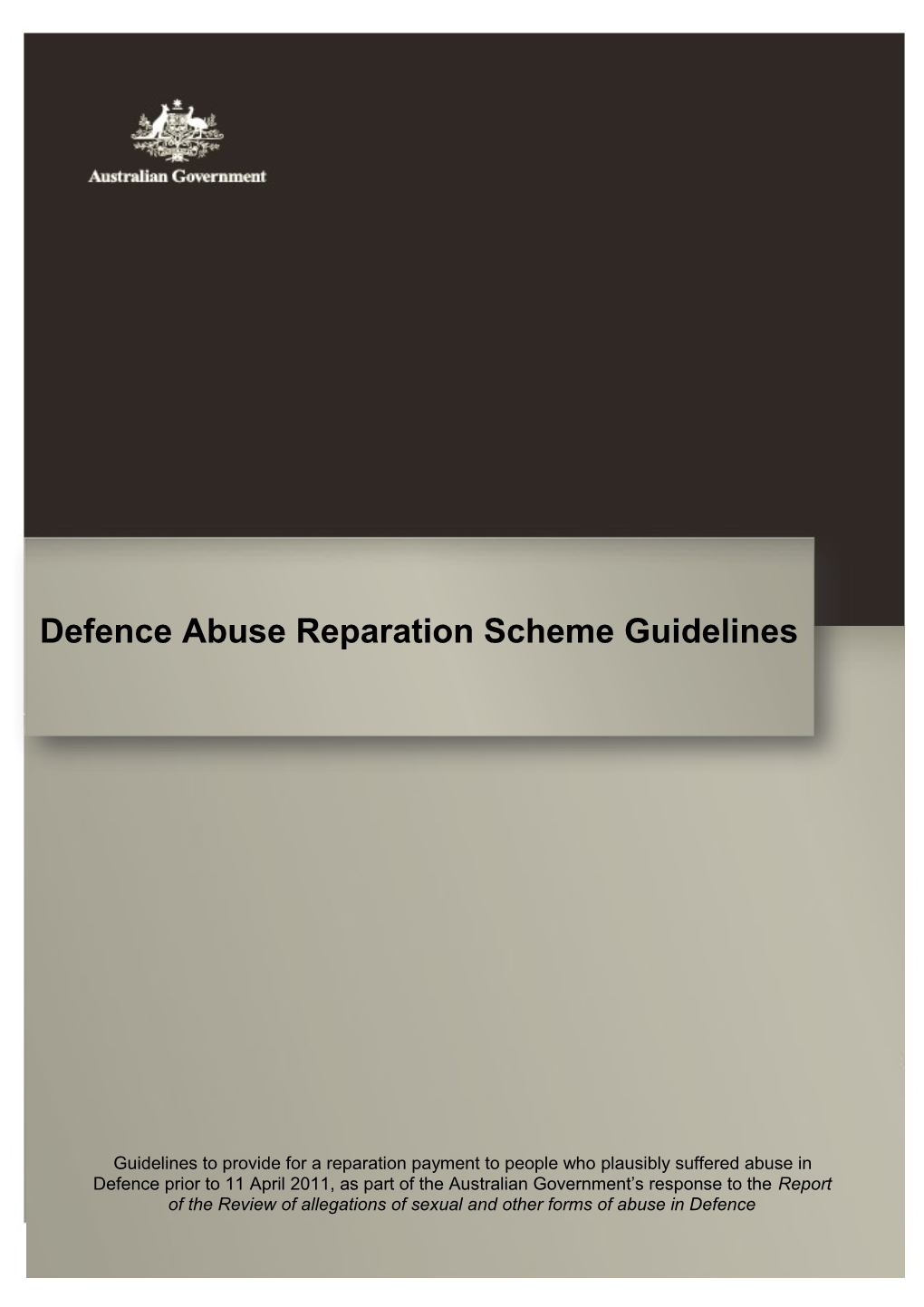 Defence Abuse Reparation Scheme Guidelines