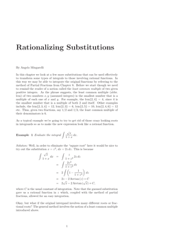 Rationalizing Substitutions