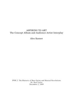 ASPIRING to ART the Concept Album and Audience-Artist Interplay