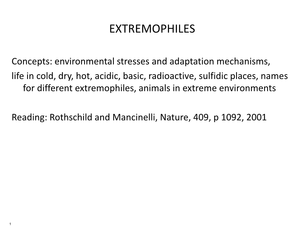 Extremophiles