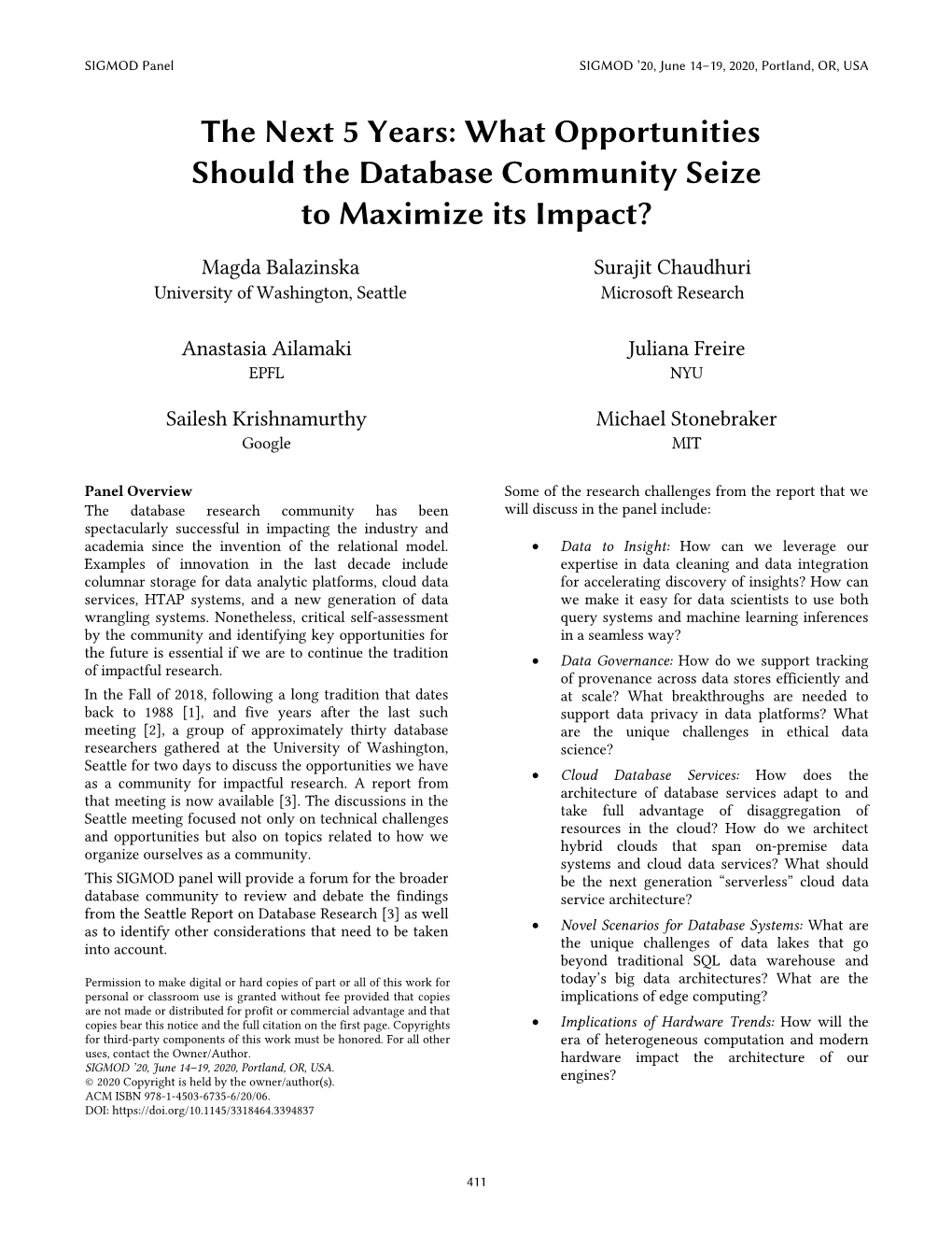 What Opportunities Should the Database Community Seize to Maximize Its Impact?