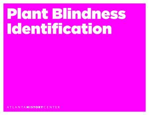 Plant Blindness Identification