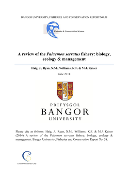 Palaemon Serratus Fishery: Biology, Ecology & Management