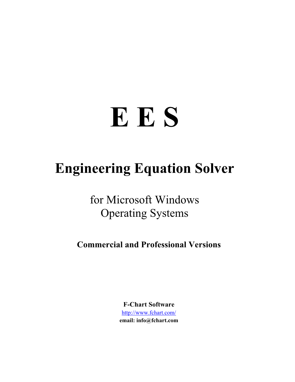 EES Manual (Acrobat) Will Start Abode Acrobat and Display the Electronic Version of This Manual Which Is in File Ees Manual.Pdf