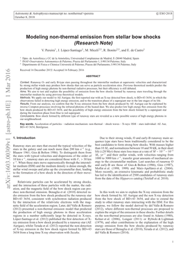 Modeling Non-Thermal Emission from Stellar Bow Shocks (RN)