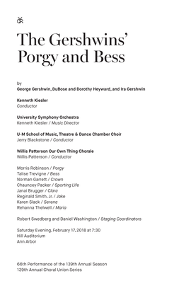 The Gershwins' Porgy and Bess