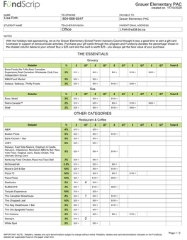 Grauer Elementary PAC Created on 11/10/2020