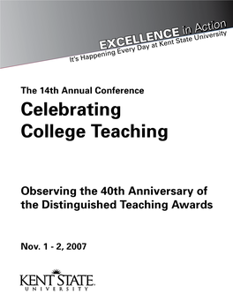 14Th Annual Conference Celebrating College Teaching