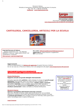 Mercato Italia Cartoleria, Cancelleria, Articoli Scolastici