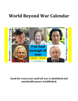 World Beyond War Calendar