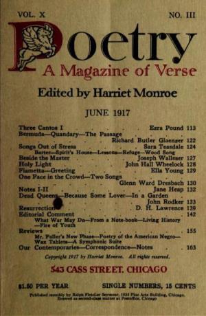 Edited by Harriet Monroe JUNE 1917
