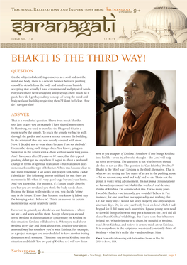 Bhakti Is the Third Way!