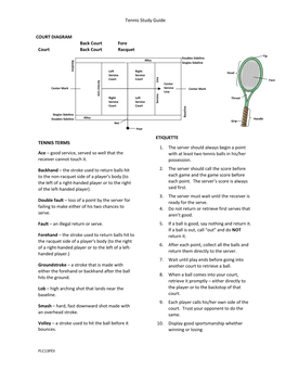 Tennis Study Guide