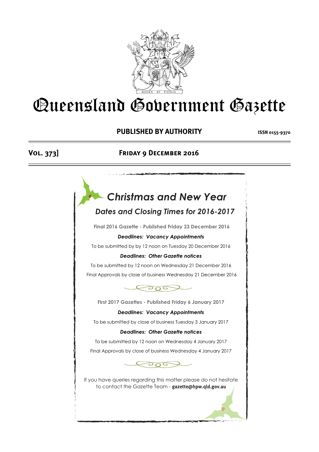 Queensland Government Gazette