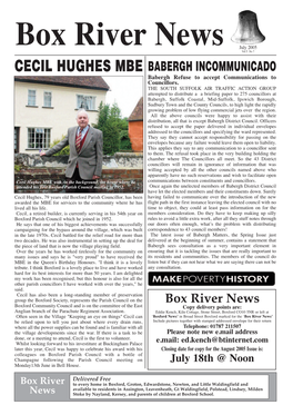 July 2005 Vol 5 No 7 Cbecoilxhurgheisvmebre Banbereghwincos MMUNICADO Babergh Refuse to Accept Communications to Councillors