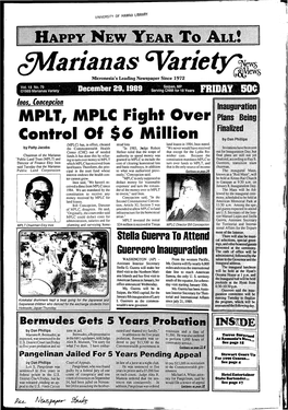 Marianas Variety December 29, Serving CNMI for 18 Years Inos