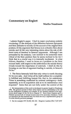 Commentary on Englert Martha Nussbaum I Admire Englert's