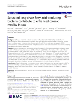 Saturated Long-Chain Fatty Acid-Producing Bacteria Contribute