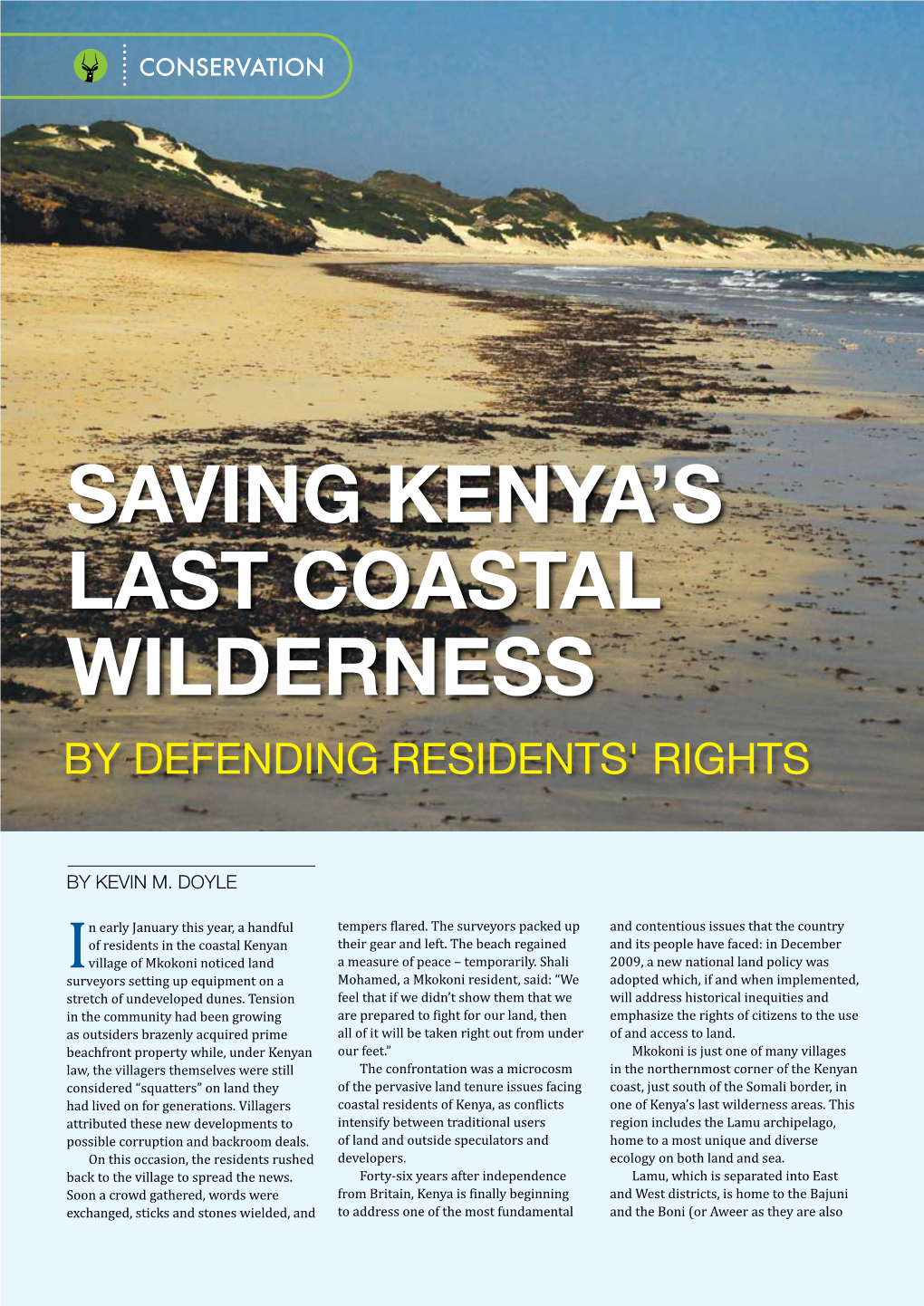 Saving Kenya's Last Coastal Wilderness by Defending