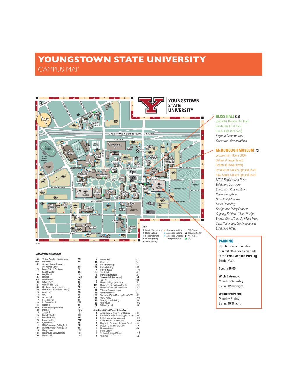Youngstown State University Campus Map