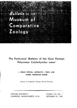 The Postcranial Skeleton of the Giant Permian Pelycosaur Cotylorhynchus Romeri