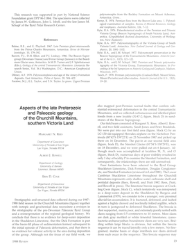 Aspects of the Late Proterozoic and Paleozoic Geology of the Churchill