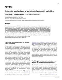 REVIEW Molecular Mechanisms of Somatostatin Receptor Trafficking