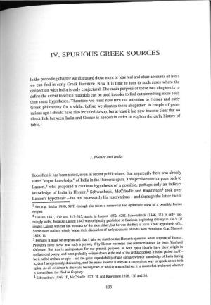 Iv. Spurious Greek Sources