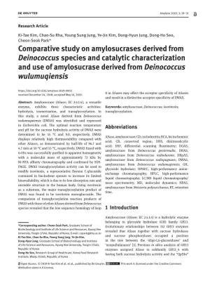 Comparative Study on Amylosucrases Derived from Deinococcus Species