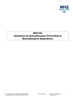 Fife Guidelines for Benzodiazepine Prescribing in Benzodiazepine Dependence