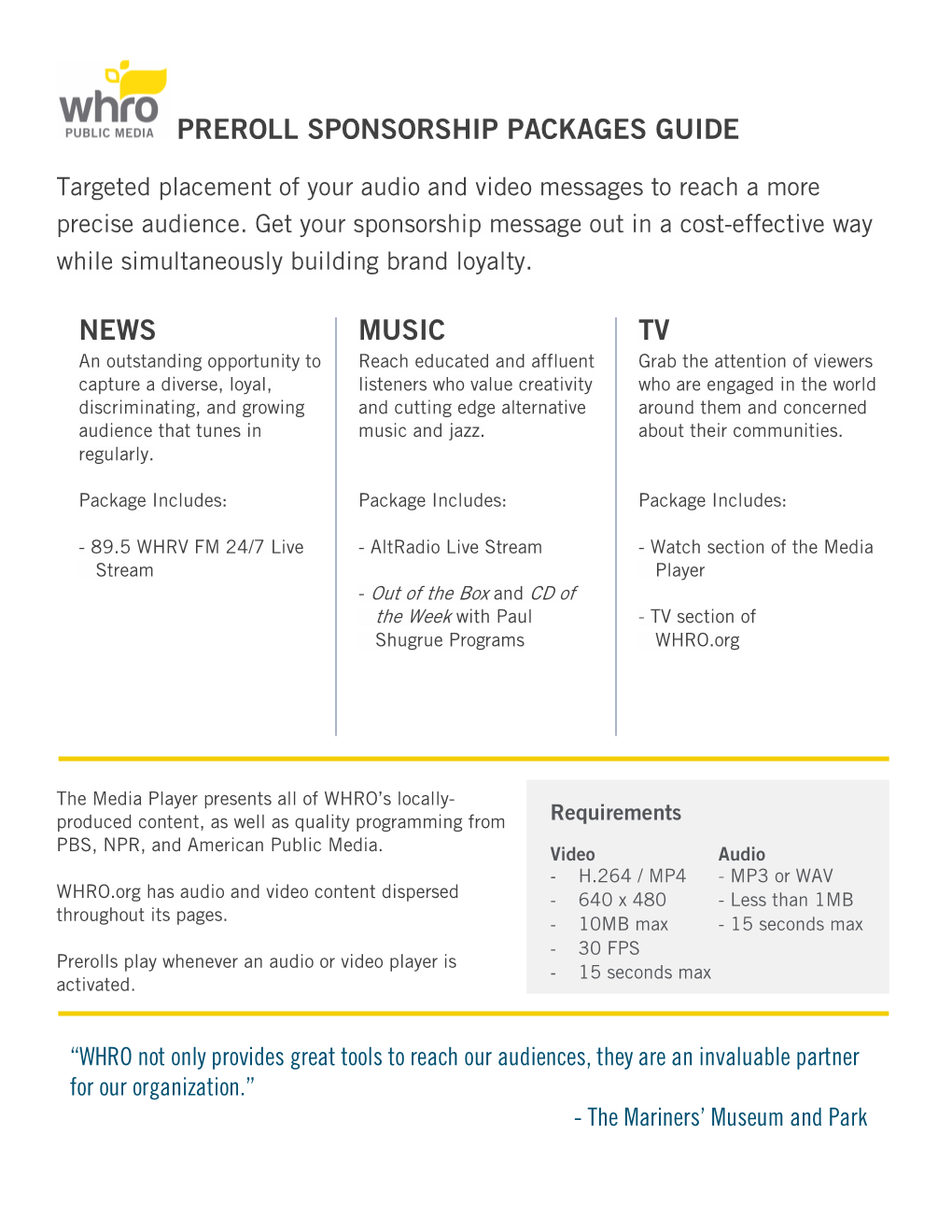 Preroll Sponsorship Packages Guide