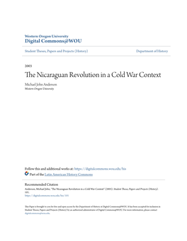 The Nicaraguan Revolution in a Cold War Context