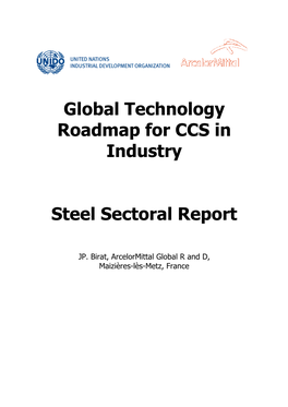 Global Technology Roadmap for CCS in Industry Steel Sectoral Report