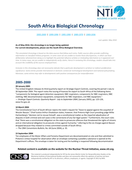 South Africa Biological Chronology