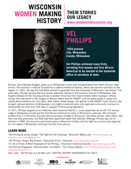 Vel Phillips Wisconsin Women Making History