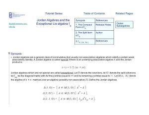 Jordan Algebras and the Exceptional Lie Algebra F