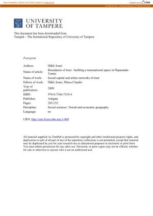 This Document Has Been Downloaded from Tampub – the Institutional Repository of University of Tampere