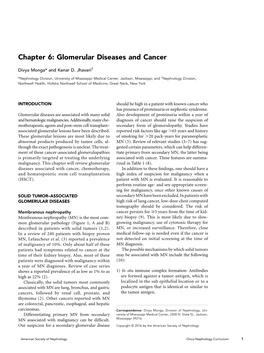 Chapter 6: Glomerular Diseases and Cancer