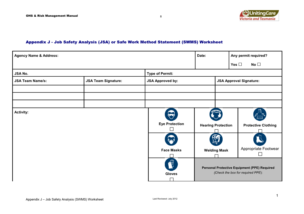 2.15 JSA Forms and Workplace Checklist