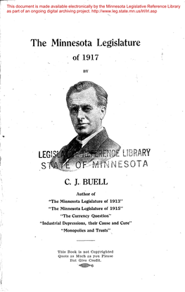 The Minnesota Legislature of 1917