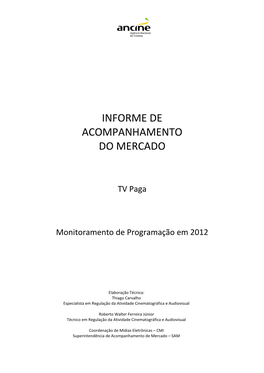 Informe De Acompanhamento Do Mercado