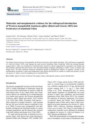 Molecular and Morphometric Evidence for the Widespread Introduction Of