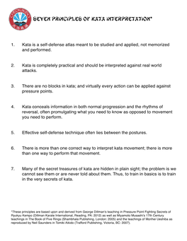 Seven PRINCIPLES of KATA INTERPRETATION*