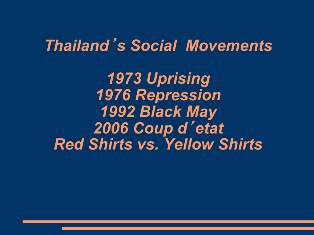 1992 Uprising in Thailand