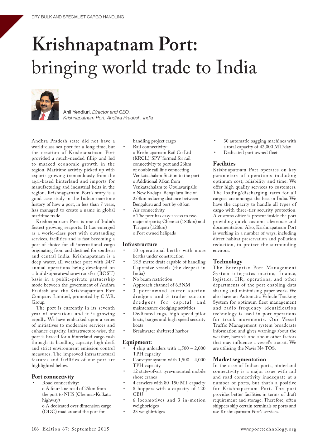 Krishnapatnam Port: Bringing World Trade to India