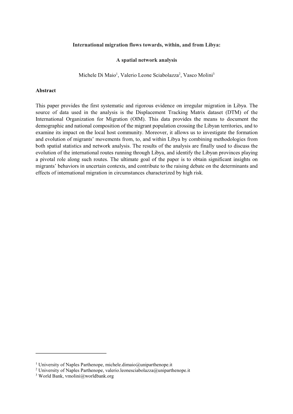 International Migration Flows Towards, Within, and from Libya