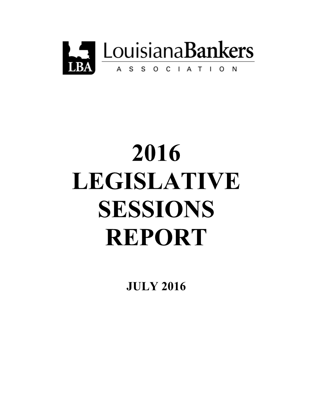 2016 Legislative Sessions Report